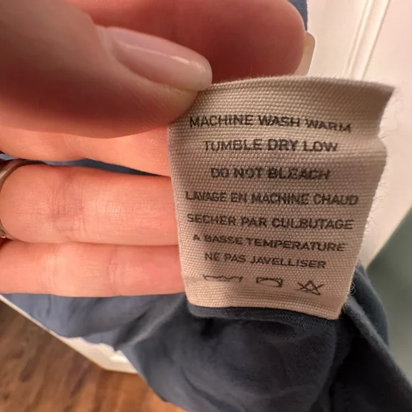 Wuxly XL Organic Cotton T-Shirt Made in Canada Origami Bird Logo Navy Blue - Picture 9 of 14